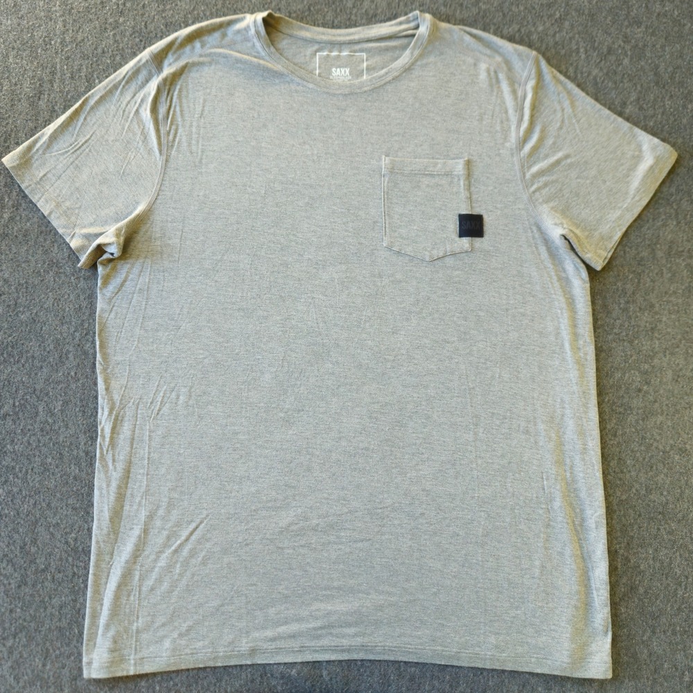 Saxx Sleepwalker XL Grey Modal‎ Short Sleeve Pocket Lounge Shirt PJs Luxury Soft